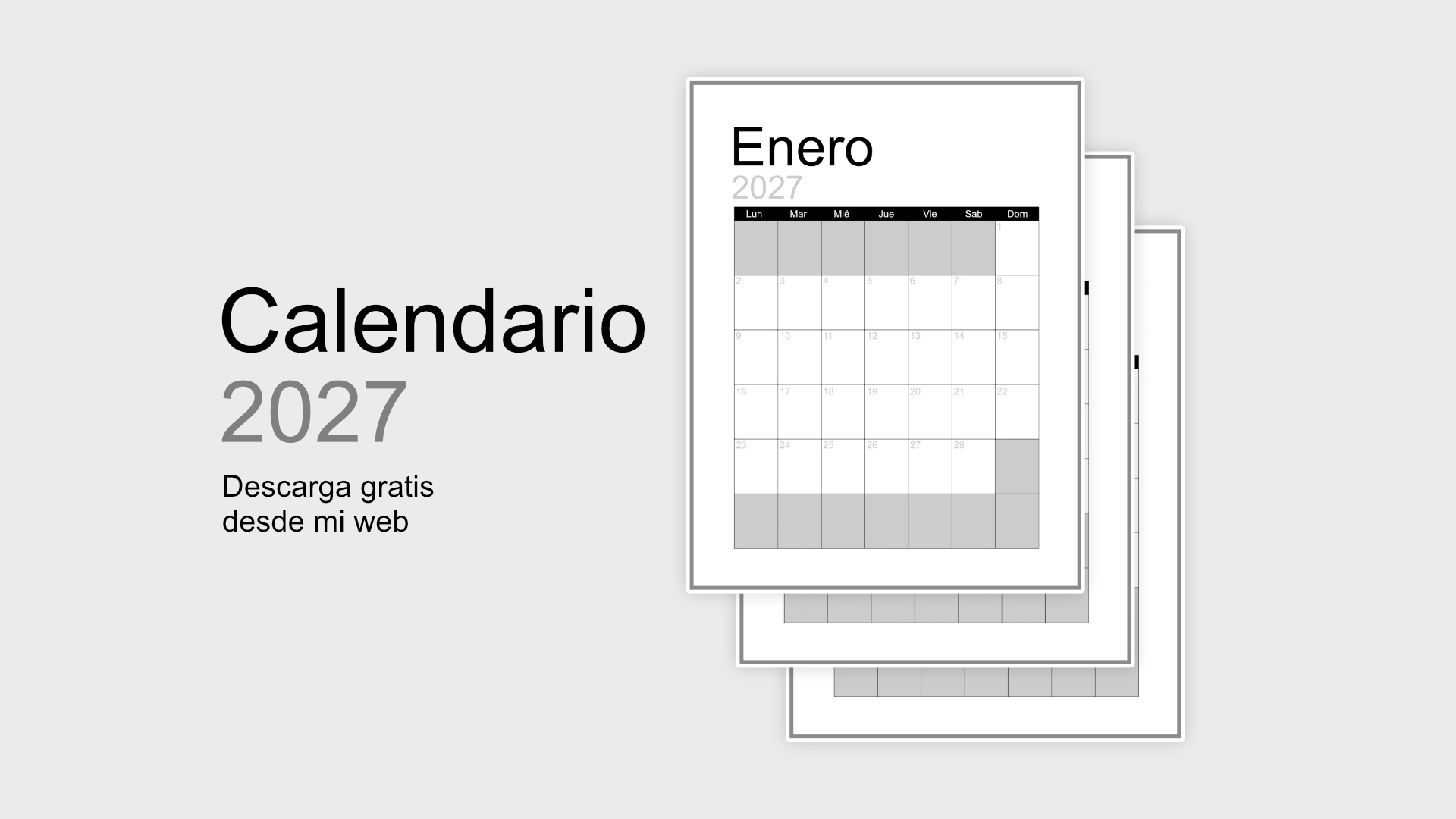 Calendario minimalista 2027