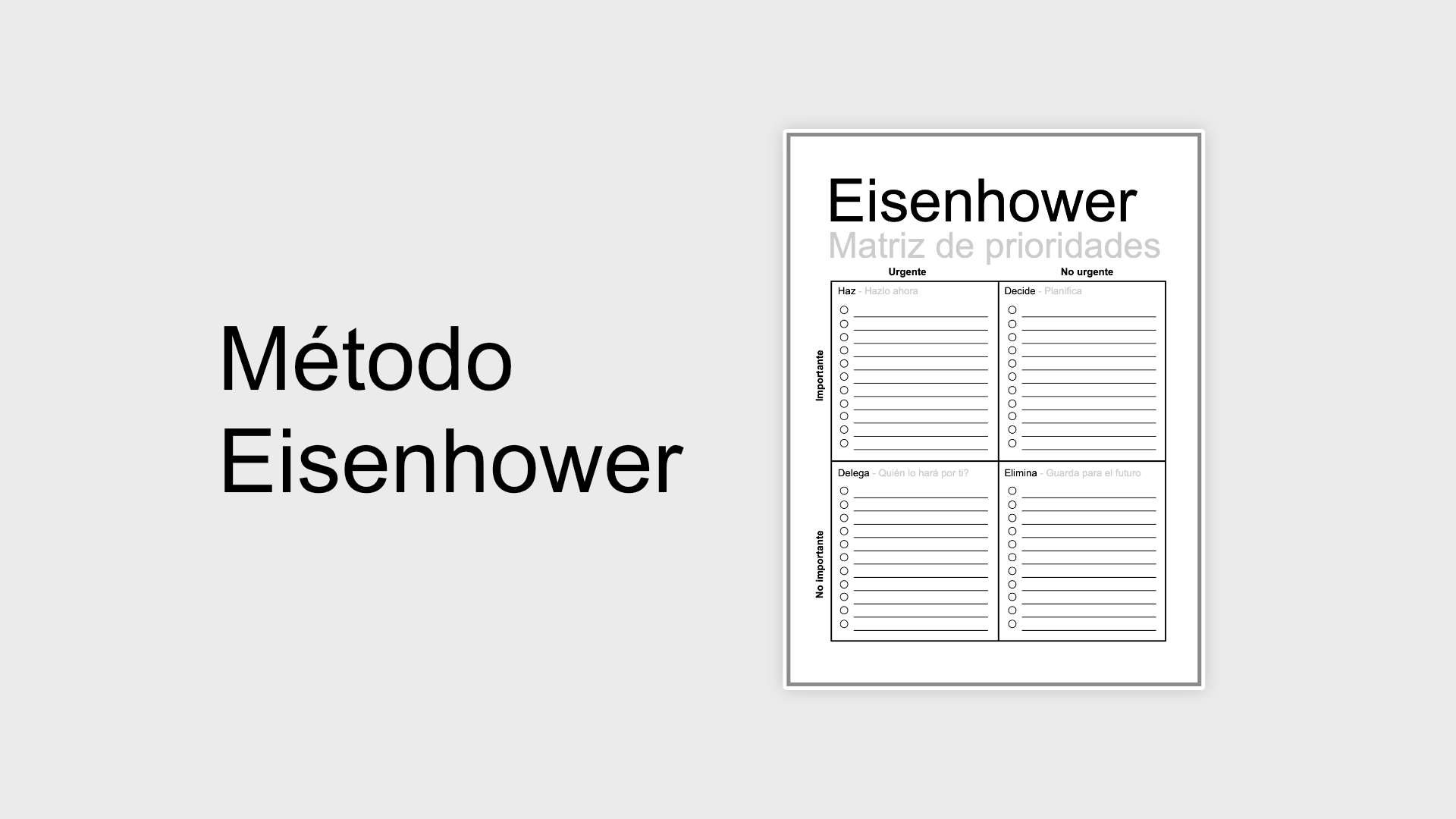 Método Eisenhower