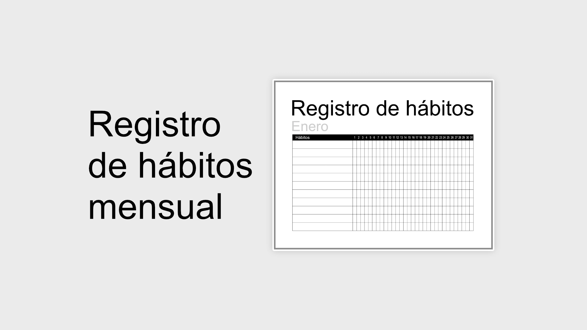 Registro de hábitos mensual