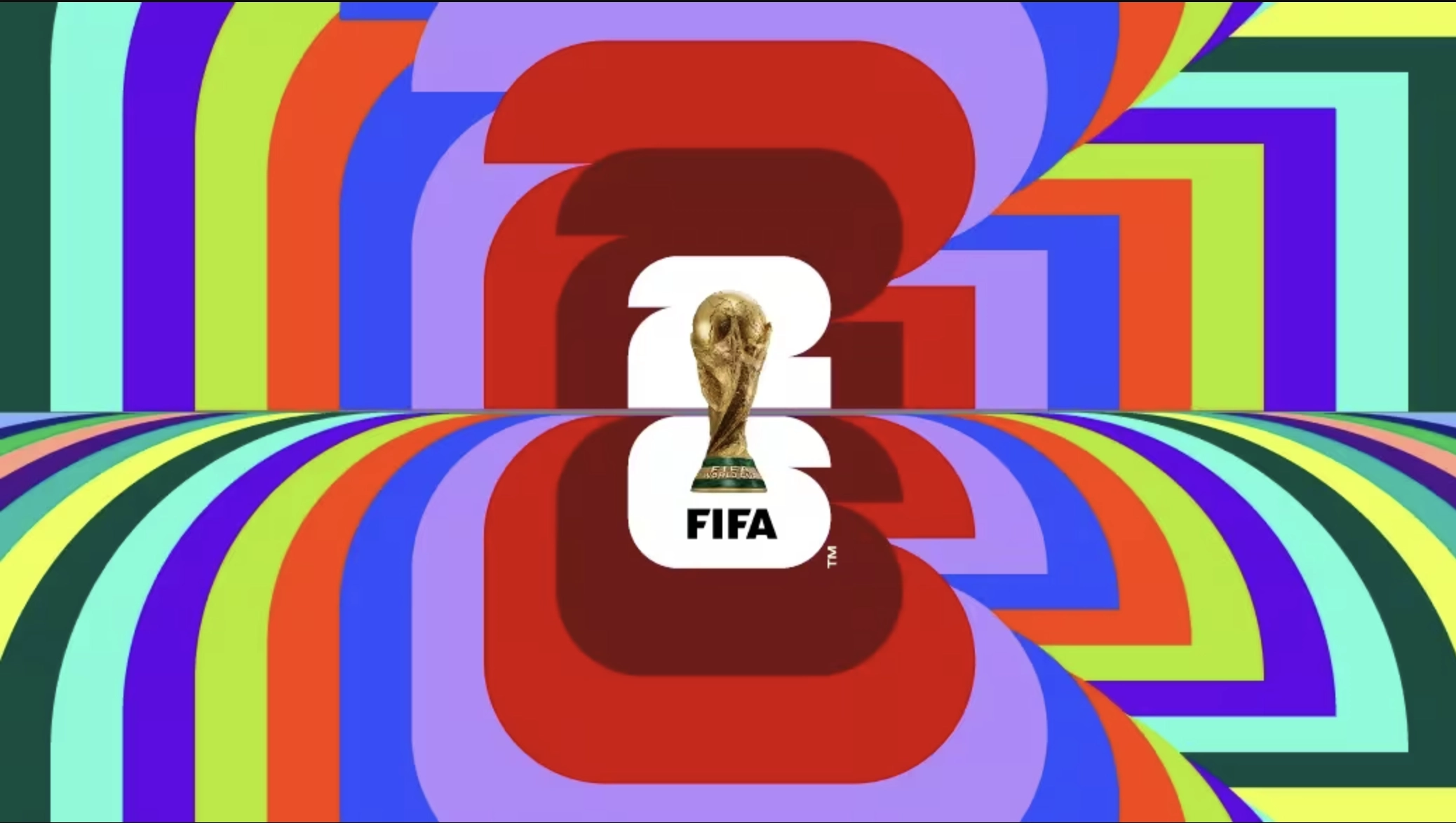 Logo de la FIFA World Cup 26 con un fondo de colores
